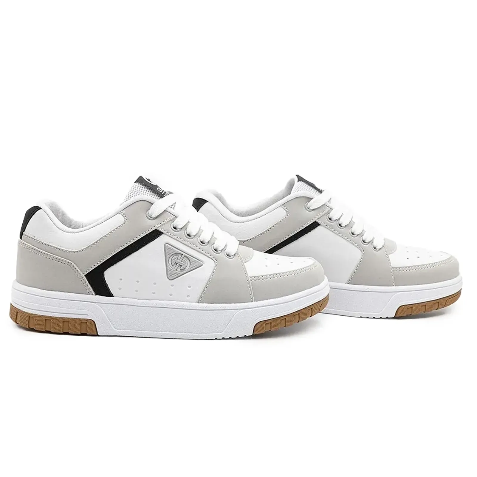 Tênis Ollie Volt 2 masculino branco visto de lado mostrando detalhes do material e sola